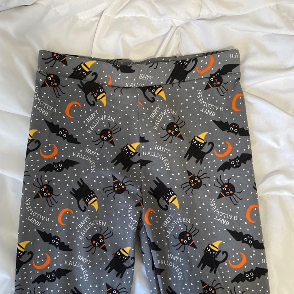 Shosho Gray Black Cat Halloween Leggings